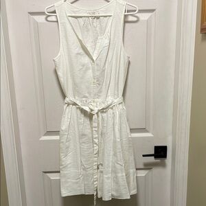 GAP | Marca | Sleevless | Flare | Shirt Dress| White | Stripes| Tie Belt| Size 8